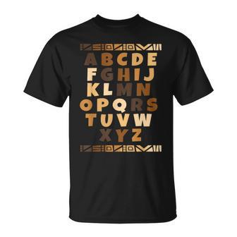 Melanin Alphabet Black History Month Blm Teachers Students T-Shirt - Seseable