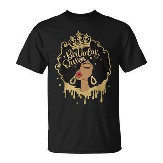 Melanin Birthday Queen African American Afro Girls Women T-Shirt - Monsterry AU