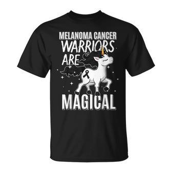 Melanoma Cancer Magical Unicorn Black Ribbon Dermatologist T-Shirt - Monsterry CA