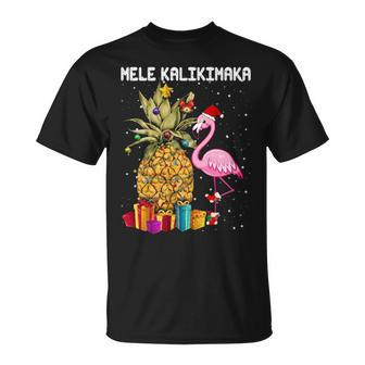Mele Kalikimaka Pineapple Flamingo Sweat T-Shirt | Mazezy