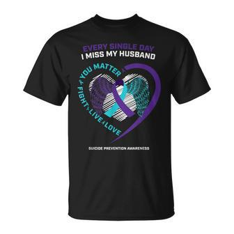 In Memory Of My Loving Husband Suicide Prevention Awareness T-Shirt - Monsterry