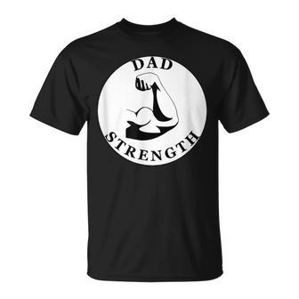 Men's Dad Strength Biceps Black And White T-Shirt - Monsterry DE