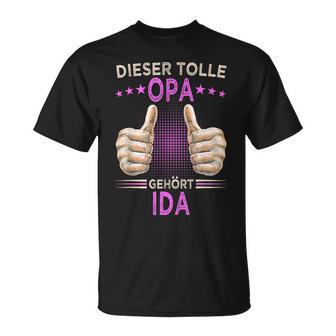 Men's Dieser Tolle Opa Gehört Ida Opi Black T-Shirt - Seseable