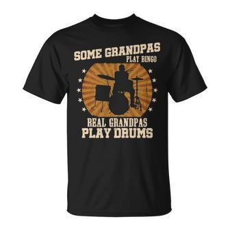 Mens Drummer Grandpa Real Grandpas Play Drums T-Shirt | Mazezy