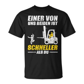 Men's Forklift Driver Lagerist Forklift Lager Worker Black S T-Shirt - Seseable