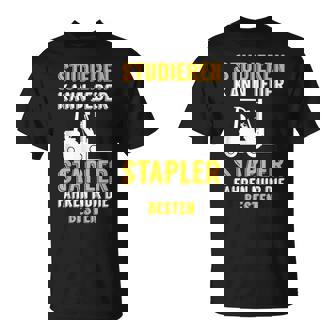 Men's Stapler Fahren Nur Die Beste Forklift Black T-Shirt - Seseable