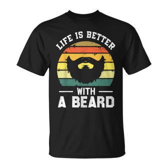 Men's Life Is Better With A Beard For Dad Man T-Shirt - Monsterry UK