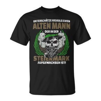 Men's Underschätze Niemal Einen Alten Mann Steiermark Slogan T-Shirt - Seseable