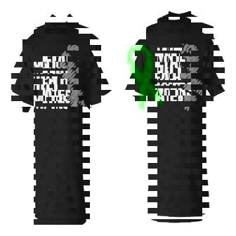 Mental Health Matters Green Ribbon Mental Health Awareness T-Shirt - Thegiftio