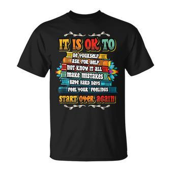 Mental Health Make Mistakes Be Yourself Inspirational T-Shirt | Mazezy CA