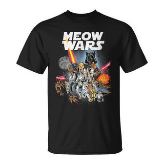Meow Wars Cat Cat Lover Cat Dad Cat Mom Cat T-Shirt | Mazezy UK