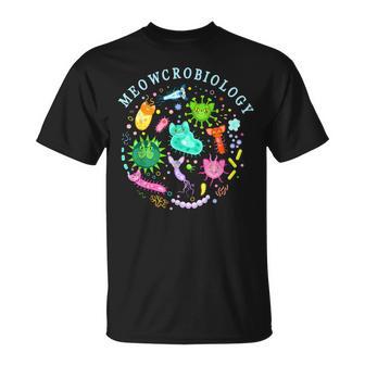 Meowcrobiology Cat Meow Microbiology Science Bacteriology T-Shirt - Monsterry