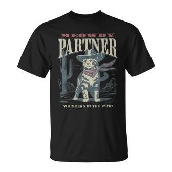 Meowdy Partner Cowboy Cat Country Western Cat T-Shirt - Monsterry UK