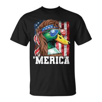 Merica Usa American Flag Patriotic 4Th Of July Duck Hunting T-Shirt - Monsterry DE