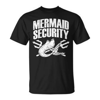 Mermaid Security Matching Family Birthday Pool Party Mer-Dad T-Shirt - Monsterry CA