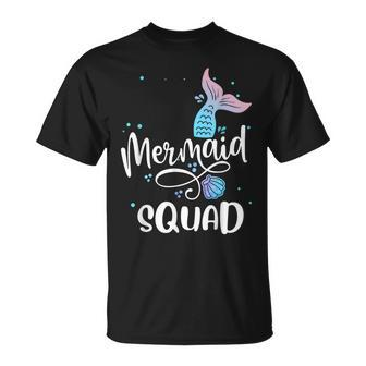 Mermaid Squad Cute Girls Birthday Squad Mermaid Tail Party T-Shirt - Thegiftio