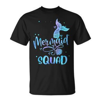 Mermaid Squad Cute Girls Birthday Squad Mermaid Tail Party T-Shirt - Seseable