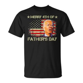 Merry 4Th Of Fathers Day Biden Us Flag 4Th Of July T-Shirt - Thegiftio UK