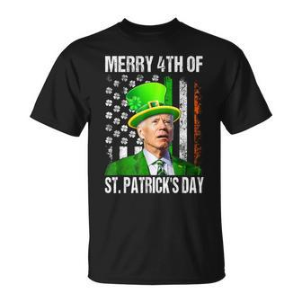 Merry 4Th Of St Patrick's Day Joe Biden Leprechaun Hat T-Shirt | Mazezy