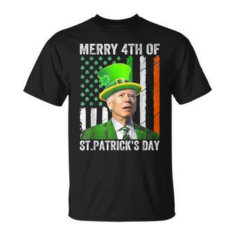 Merry 4Th Of St Patrick's Day Joe Biden Leprechaun Hat T-Shirt - Monsterry CA