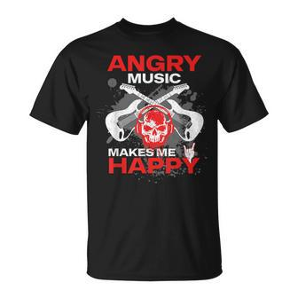 Metalhead Heavy Metal Angry Music Makes Me Happy Metal Fan T-Shirt - Monsterry CA