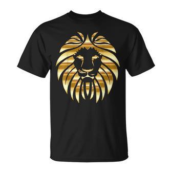 Metallic Gold King Lion Jungle T-Shirt - Monsterry DE
