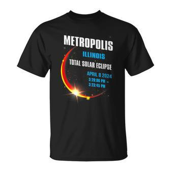 Metropolis Illinois Total Solar Eclipse 2024 T-Shirt - Monsterry DE
