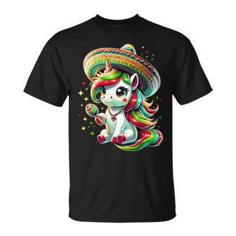 Mexican Cinco De Mayo Unicorn Girls T-Shirt | Mazezy