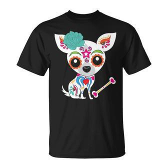 Mexican Sugar Skull Chihuahua T-Shirt | Mazezy