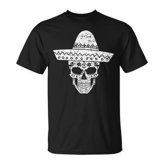 Mexican Sugar Skull Sombrero Cinco De Mayo Drink T-Shirt - Monsterry UK