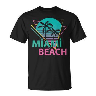 Miami Beach Florida Proud Floridian Retro Palms Trees T-Shirt - Thegiftio UK