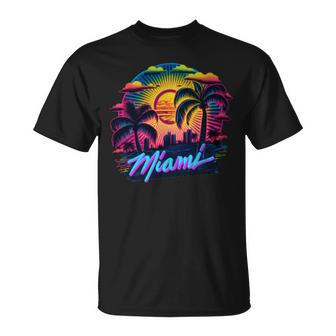 Miami Florida Vibrant Colorful Miami Souvenir T-Shirt - Seseable
