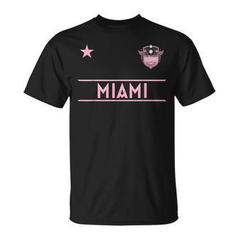 Miami Pink Palm er Badge T-Shirt | Mazezy