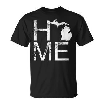 Michigan Home Mi State Love Pride Map Distressed T-Shirt - Monsterry AU