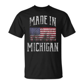 Michigan Usa Flag Made In Michigan T-Shirt - Monsterry AU