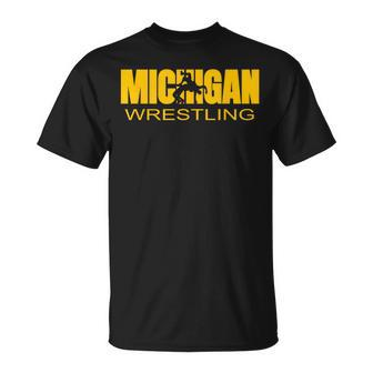 Michigan Wrestling Freestyle Wrestler Mi The Wolverine State T-Shirt - Monsterry DE