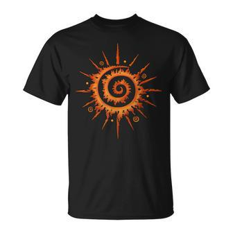 Midsummer Sun Firewheel Summer Light Pagan Wicca T-Shirt - Seseable