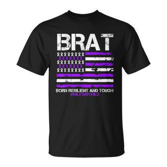 Military Brat Purple Up American Flag April Military Child T-Shirt - Monsterry CA
