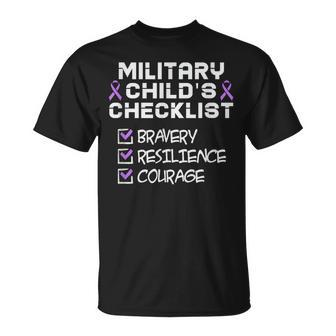 Military Child Month Purple Childs Checklist T-Shirt - Monsterry UK