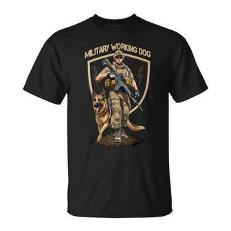 Military Working Dog K9 And Soldier T-Shirt - Monsterry