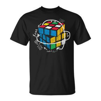 Mind Brain Games Puzzle Rubix Cube Solving Math Problem T-Shirt - Thegiftio UK