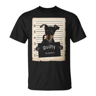 Miniature Doberman Pinscher Dog Shot Bad Dog T-Shirt | Mazezy