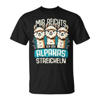 Mir Reichts Ich Geh Alpakas Stroking Lama Alpaca Hiking T-Shirt - Seseable