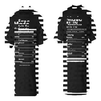 Miranda Información Nutricional Regalo Divertido Nombre Personalizado Miranda Camiseta unisex - Regaloses