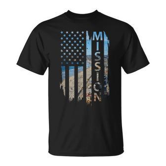 Mission Beach Summer Sunset American Flag Patriotic T-Shirt - Monsterry DE