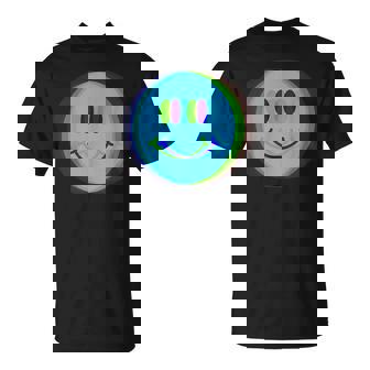 Moda De Los 90 Con Cara Sonriente Azul Psicodélico Camiseta unisex - Regaloses