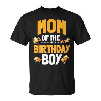 Mom Of The Birthday Boy Construction Worker Bday Party T-Shirt | Mazezy