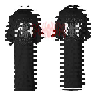 Mom Of The Birthday Boy Costume Spider Web Birthday Party T-Shirt - Seseable