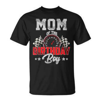 Mom Of The Birthday Boy Race Car Racing Car Driver T-Shirt | Mazezy DE