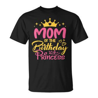 Mom Of The Birthday Princess Girls Party Family Matching T-Shirt - Thegiftio UK